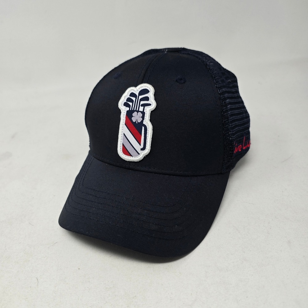 Black Clover Hat Mens Blue Topgolf Live Lucky Golf Bag Trucker Cap
